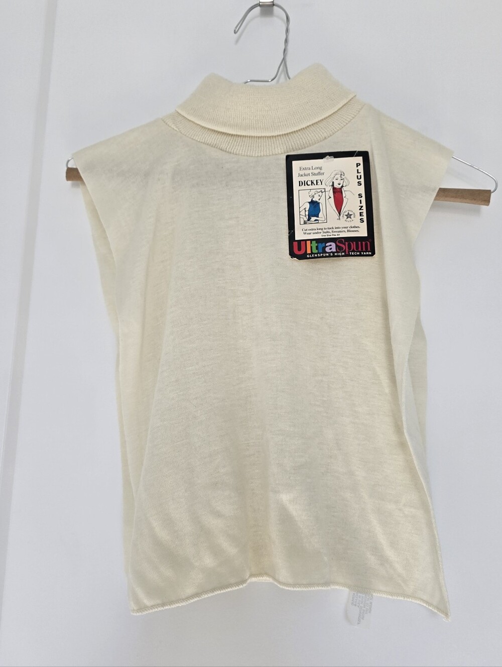 Vintage Deadstock Cream Turtleneck Dickey Mock Neck - Stretch Layering Accessory